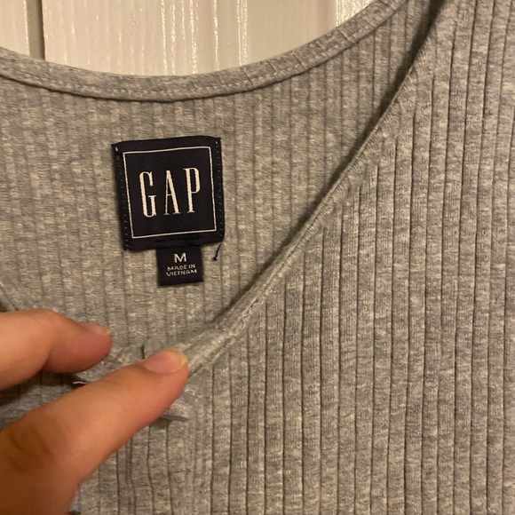 Gap gray dress size M buttons front down knit cardigan straight dress sleevelees - Picture 4 of 5